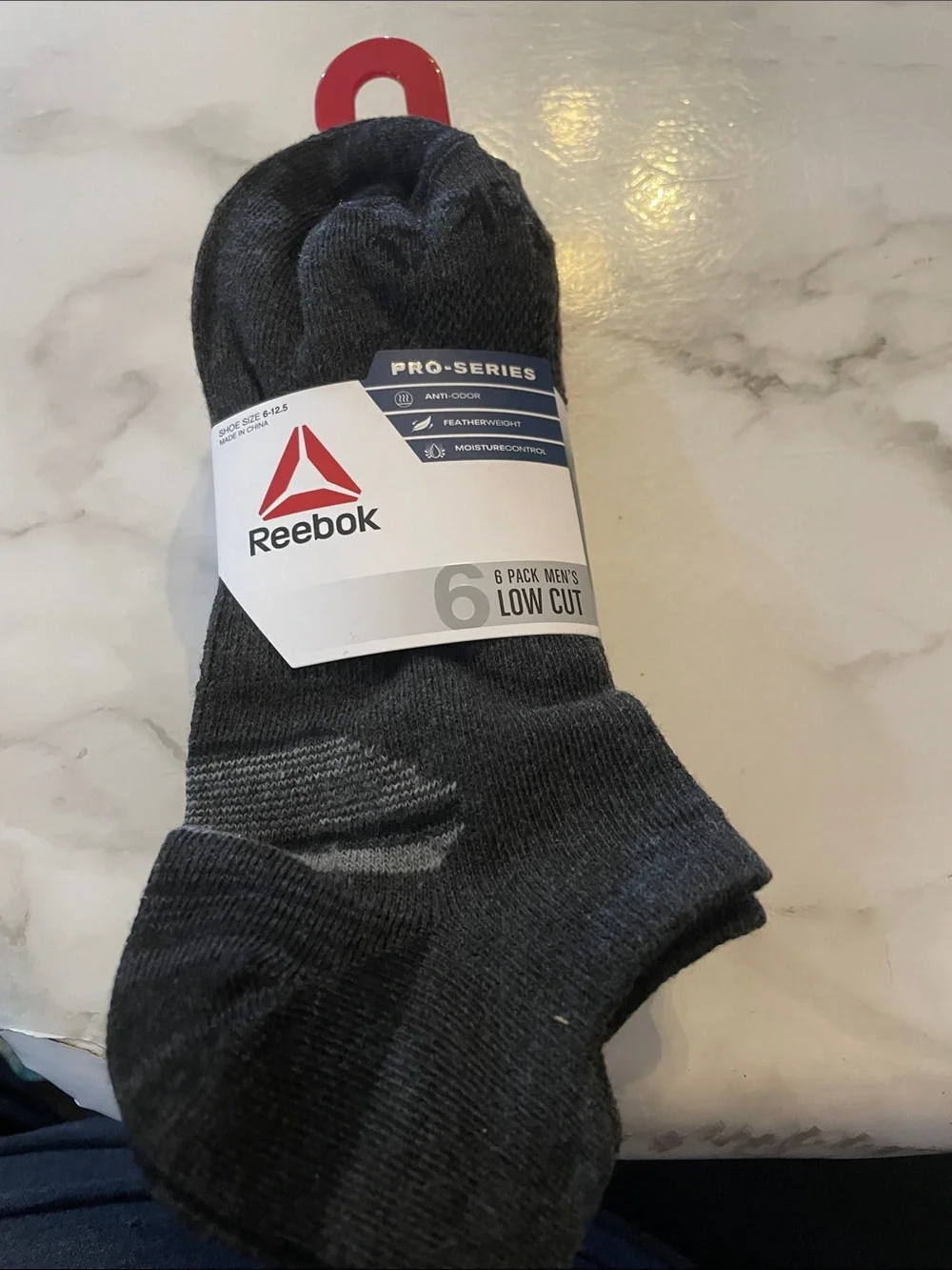 Reebok Men’s Low-Cut Athletic Socks - Black (6 Pack)